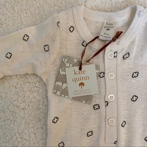 NWT Kate Quinn Pointelle Union Suit French Clover